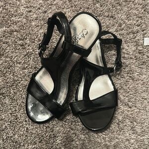 GIRLS Black Dress Wedges Cupcake Couture Size 1